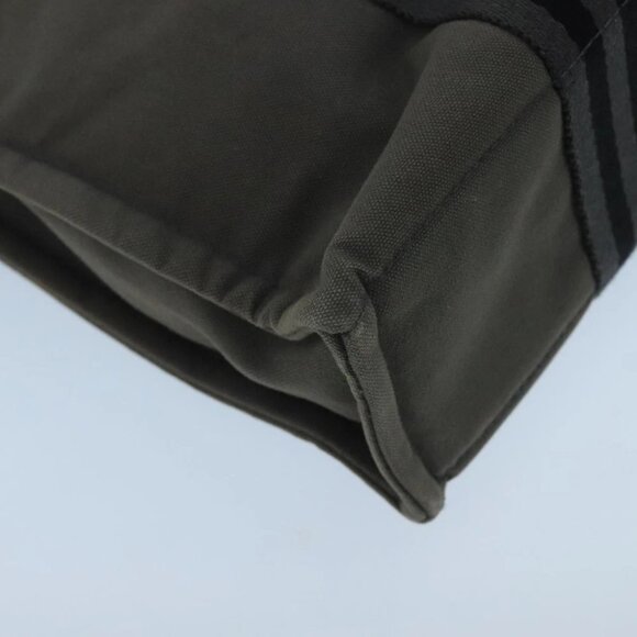 HERMES Fourre Tout PM Tote Bag Canvas Gray Black Auth 104620 - Picture 15 of 16